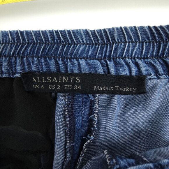 ALLSAINTS Eliza Slouchy Denim Trouser Chambray Jogger Pants Lagenlook Boho Lagom - Picture 2 of 8